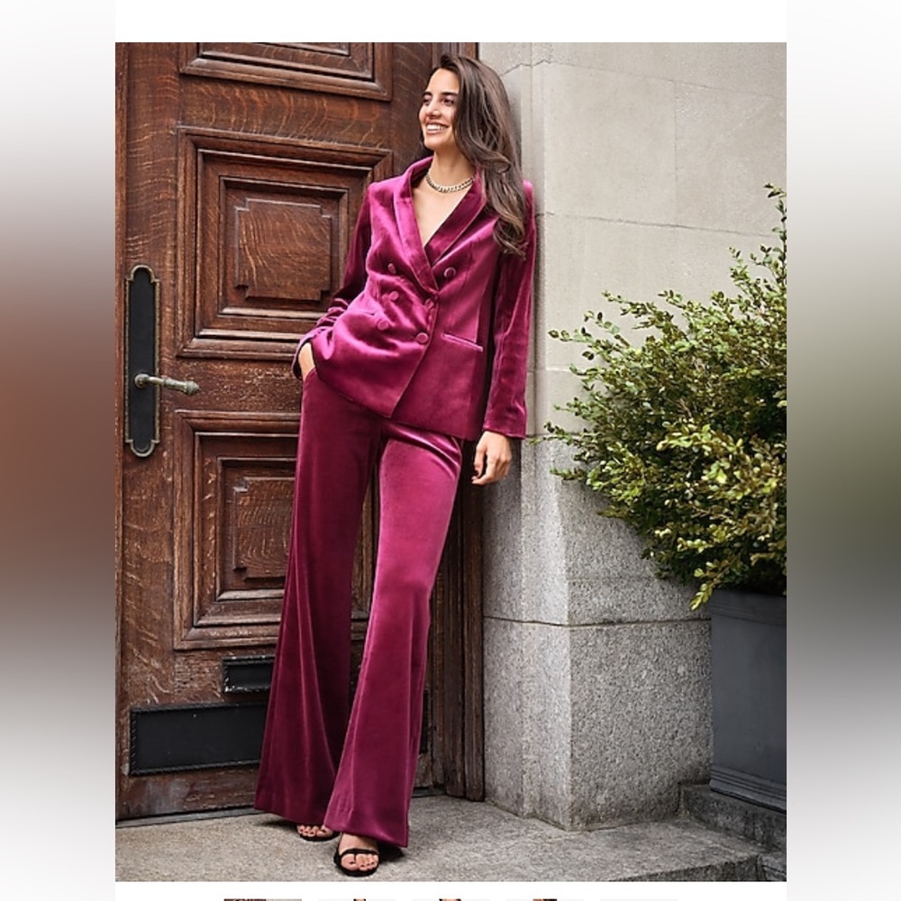 Express plum velvet blazer and pants